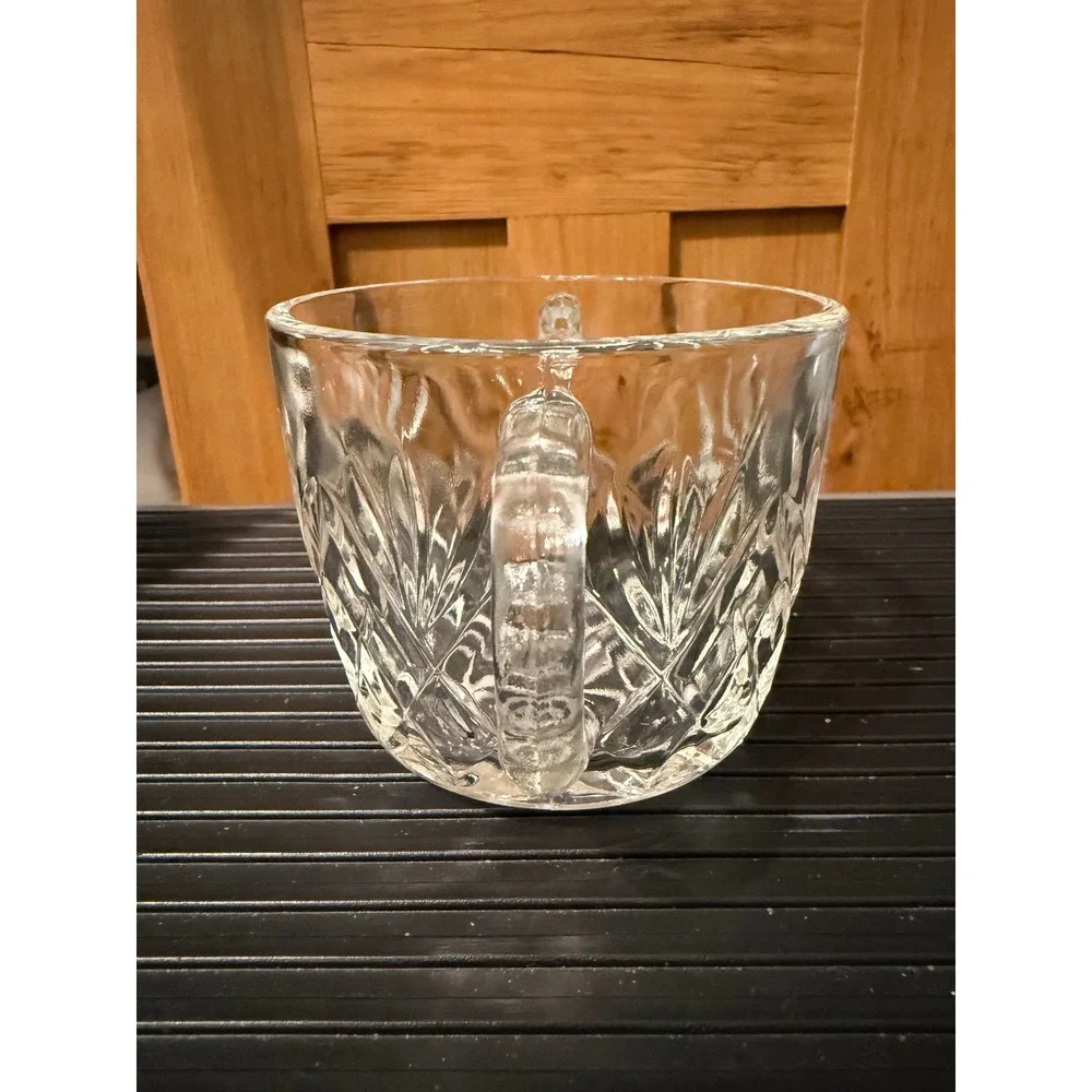 Vintage Anchor Hocking Pressed Glass  EAPC Open Sugar Bowl Diamond‎ Point Fan